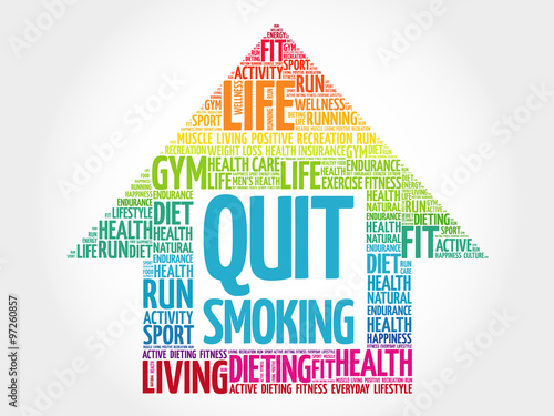 Quit Smoking arrow word cloud, health concept