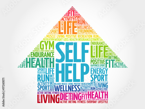 Self Help arrow word cloud, health concept