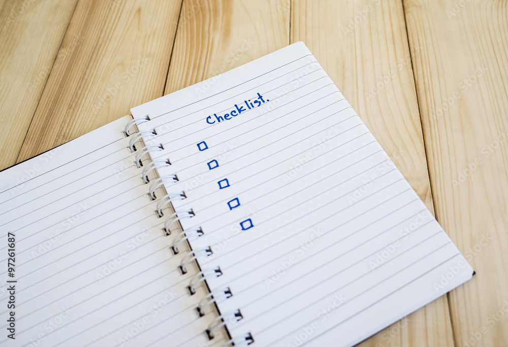 Checklist on notebook 3