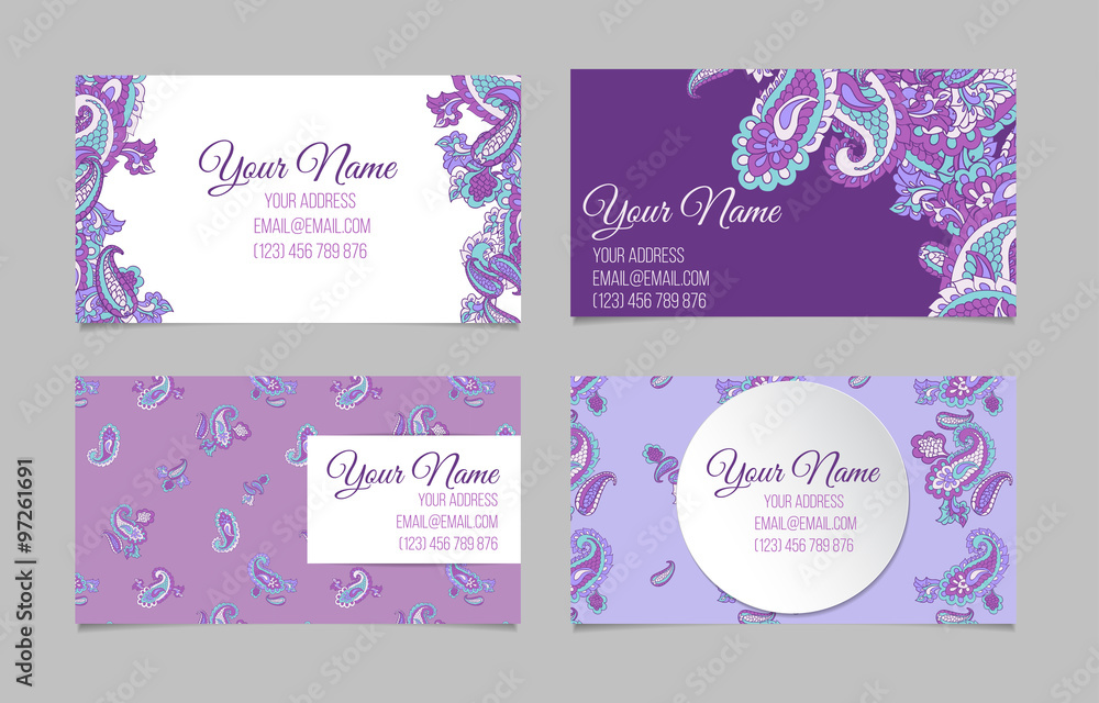 Collection of ornamental business cards