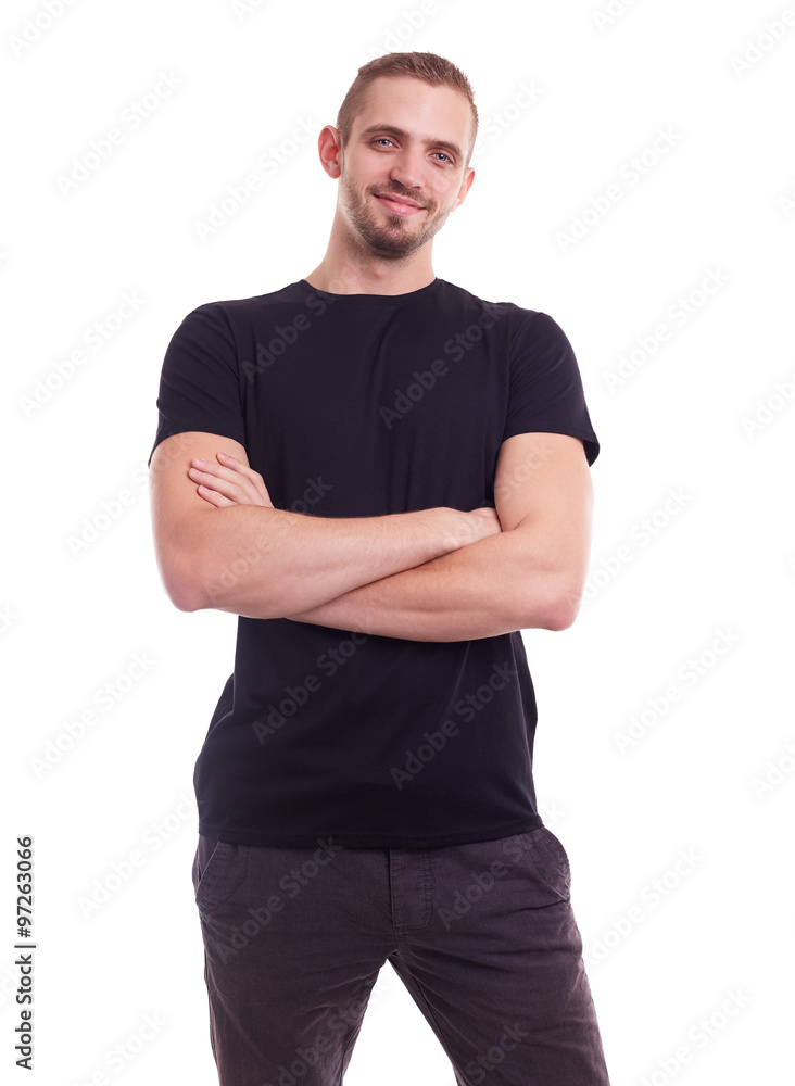 Man in a black shirt Man in a black shirt