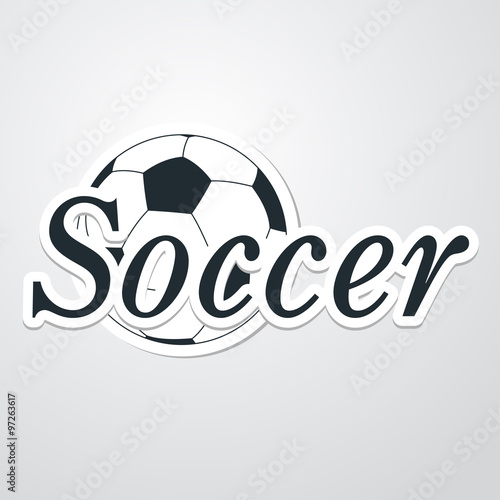 Icono plano soccer en balon sobre fondo degradado