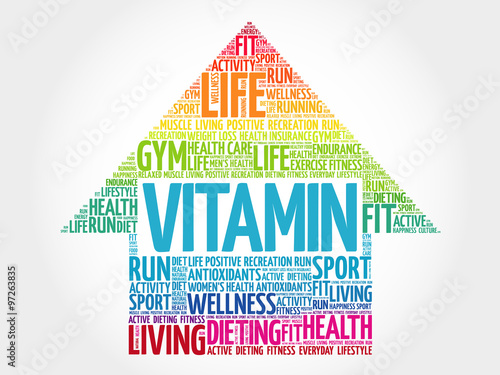VITAMIN arrow word cloud, health concept