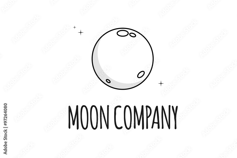 Naklejka premium The moon vector logo