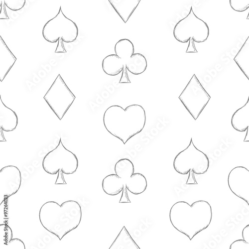 Vector Seamless Playing Cards Suits Pattern