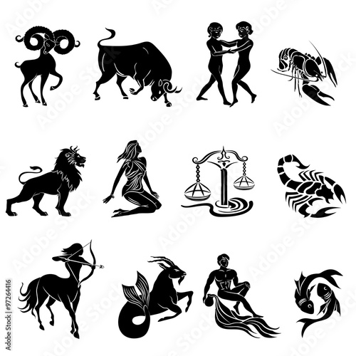 Black silhouette of  zodiac sign
