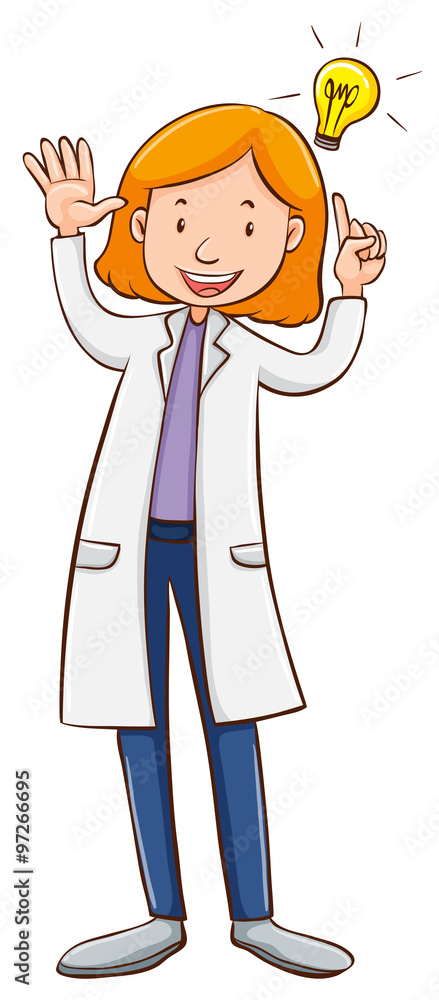 Scientist wearing lab gown