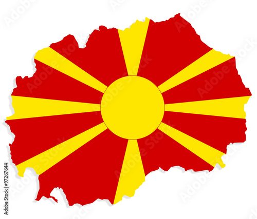 Mazedonische Karten Flagge