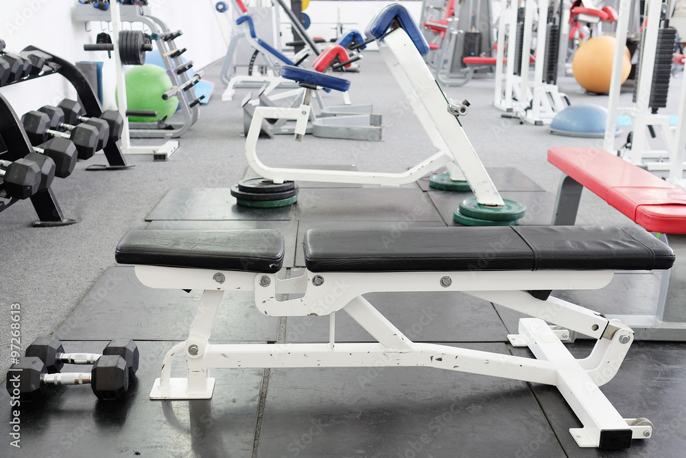 Fototapeta premium interior of gym with equipment