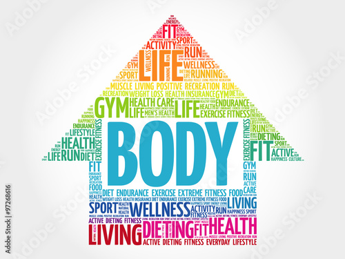 BODY arrow word cloud, health concept