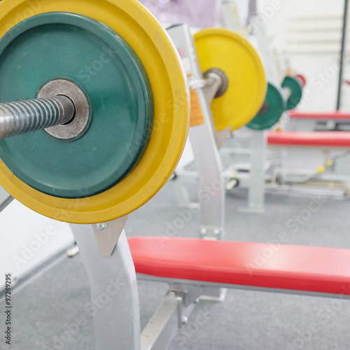 Interior view of a gym with equipment