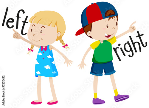 Girl on the left and boy on the right