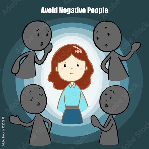 avoid negative people cartoon vector illustration
