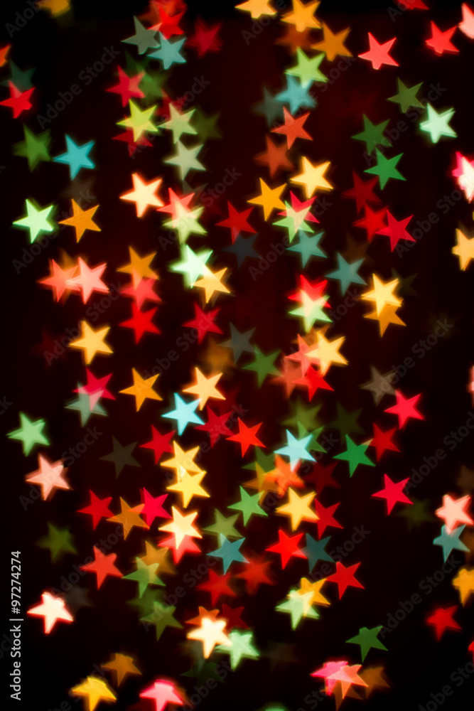Blurring lights bokeh background of colorful stars Blurring lights bokeh background of colorful stars