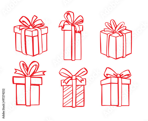 vector red gift icon