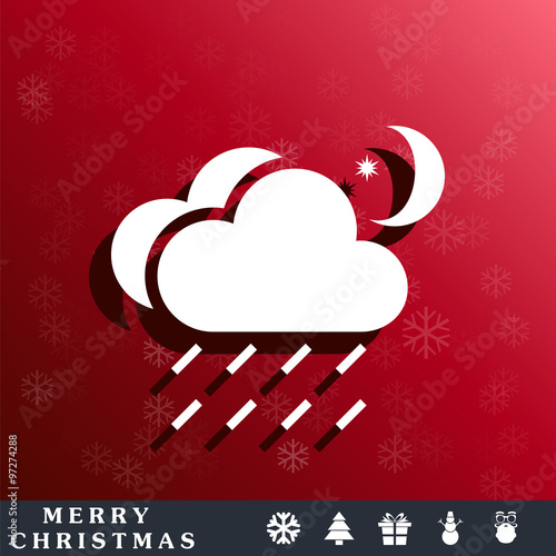 rain cloud moon meteo icon