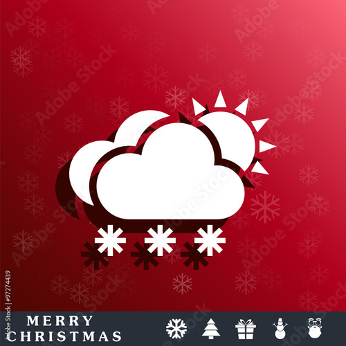 snow cloud sun meteo icon