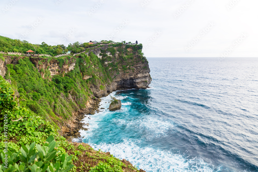 The cliffs and ocean in Bali