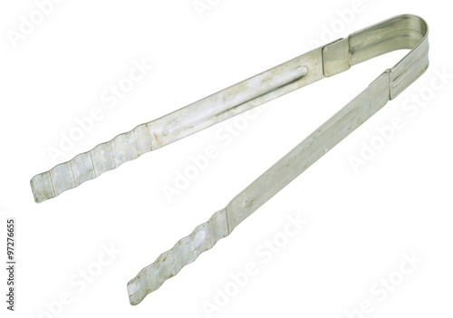 Stainless steel ice tongs photo