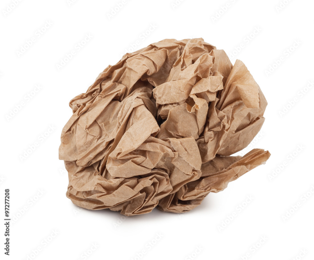 Crumpled paper lunch bag - trash