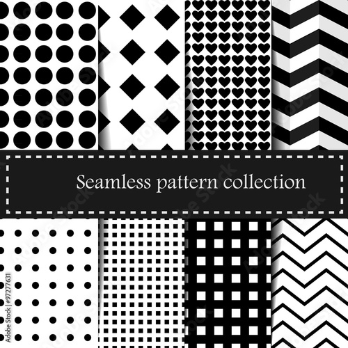 Set geometric vector pattern. Checkered seamless background