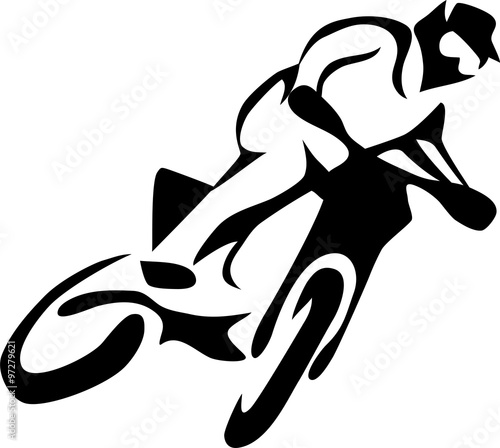 motocross rider - stylized illustration