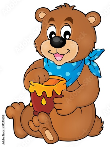 Bear with honey theme image 1