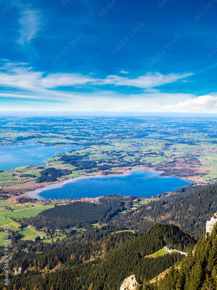 Naklejka premium Green fields in Bavaria in Germany