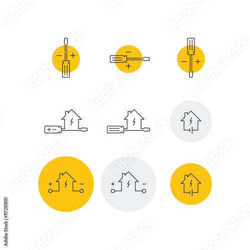 Electrical service icons set