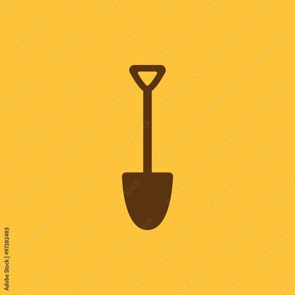 The shovel icon. Spade symbol. Flat The shovel icon. Spade symbol. Flat