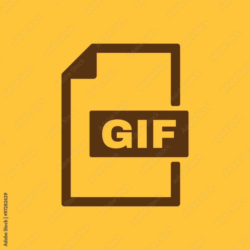 The GIF icon. File format symbol. Flat The GIF icon. File format symbol. Flat