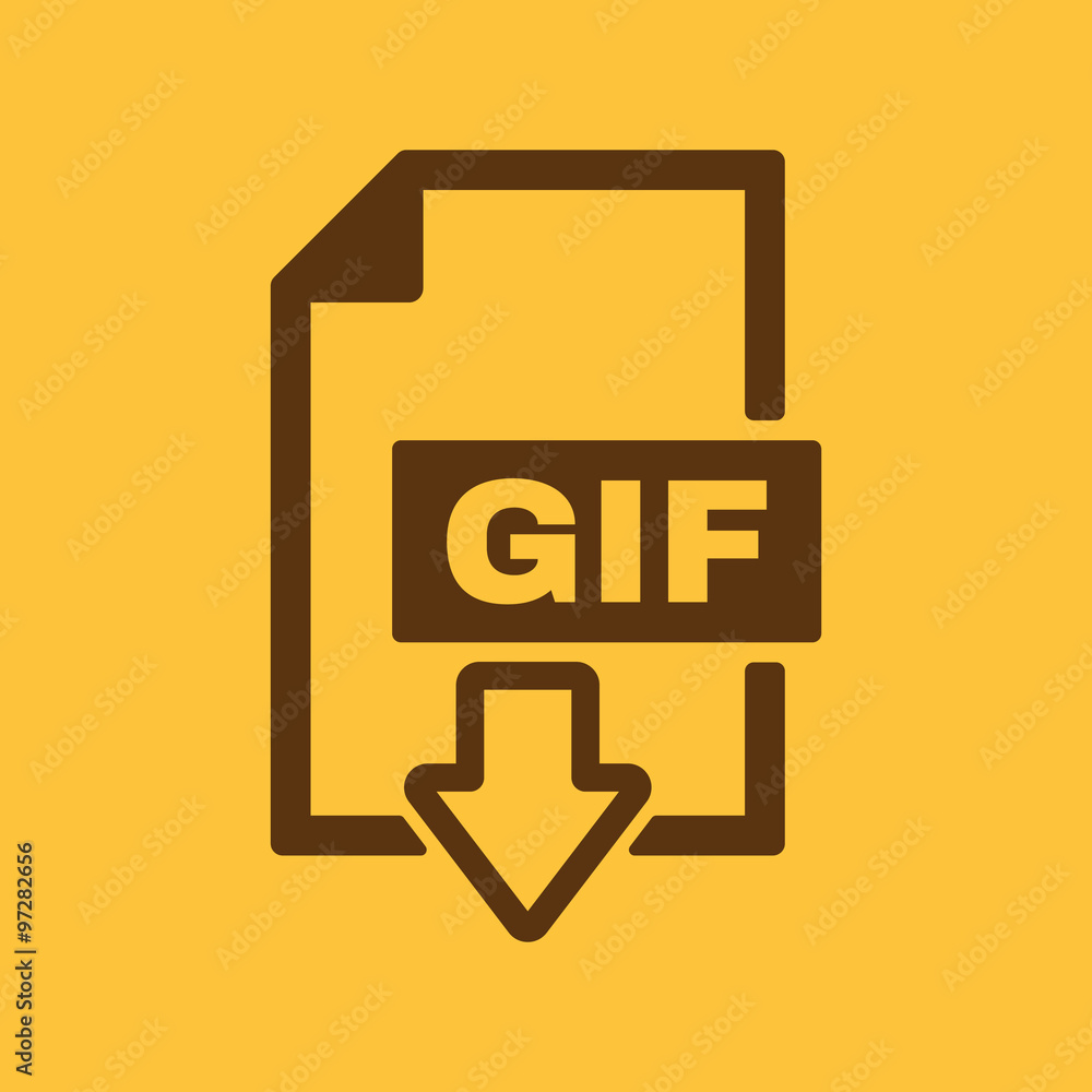 The GIF icon. File format symbol. Flat The GIF icon. File format symbol. Flat