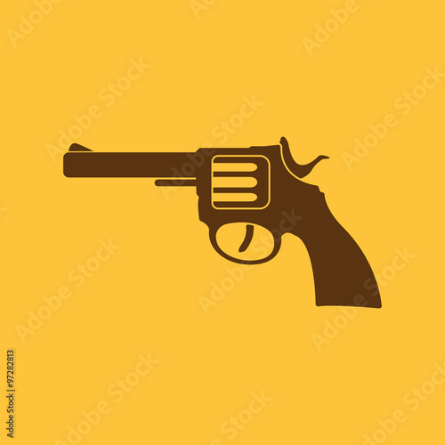 The revolver icon. Gun and weapon symbol. Flat
