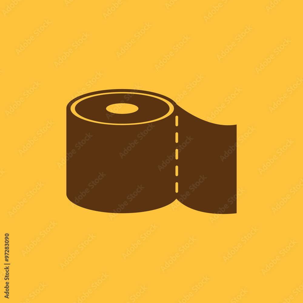 The toilet paper icon. Bathroom symbol. Flat The toilet paper icon. Bathroom symbol. Flat