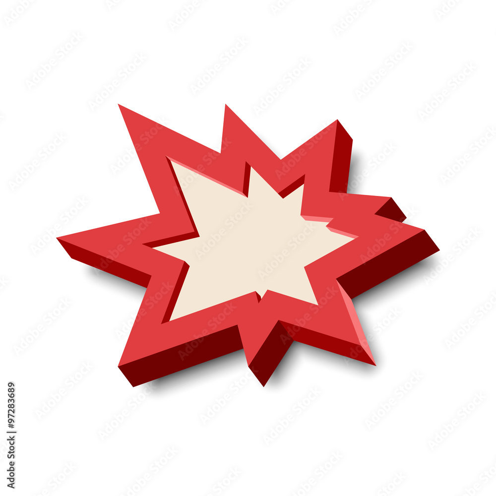 Bang explosion sign with 3D style Bang explosion sign with 3D style