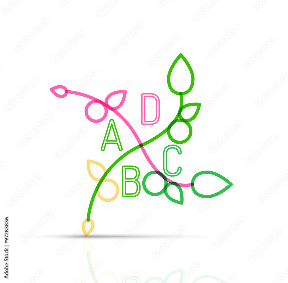 Abstract geometric linear hipster floral icon, frame design, flat style Abstract geometric linear hipster floral icon, frame design, flat style