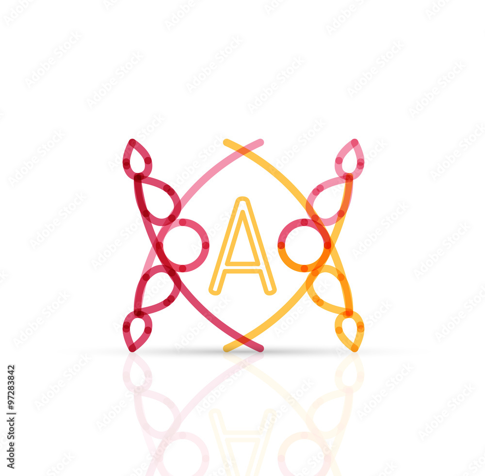 Abstract geometric linear hipster floral icon, frame design, flat style Abstract geometric linear hipster floral icon, frame design, flat style