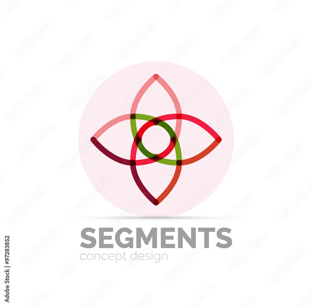 Abstract geometric linear hipster floral icon, frame design, flat style Abstract geometric linear hipster floral icon, frame design, flat style
