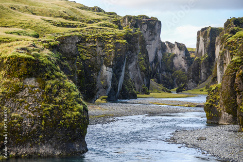 Fjadrargljufur canyon with river, Iceland
