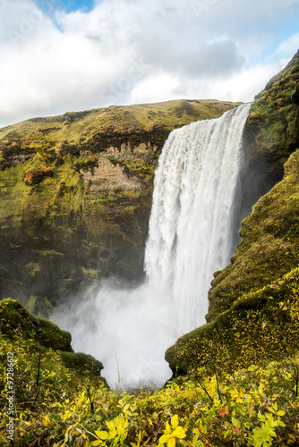 Skogafoss, beautiful waterfall in Iceland © zephyr_p