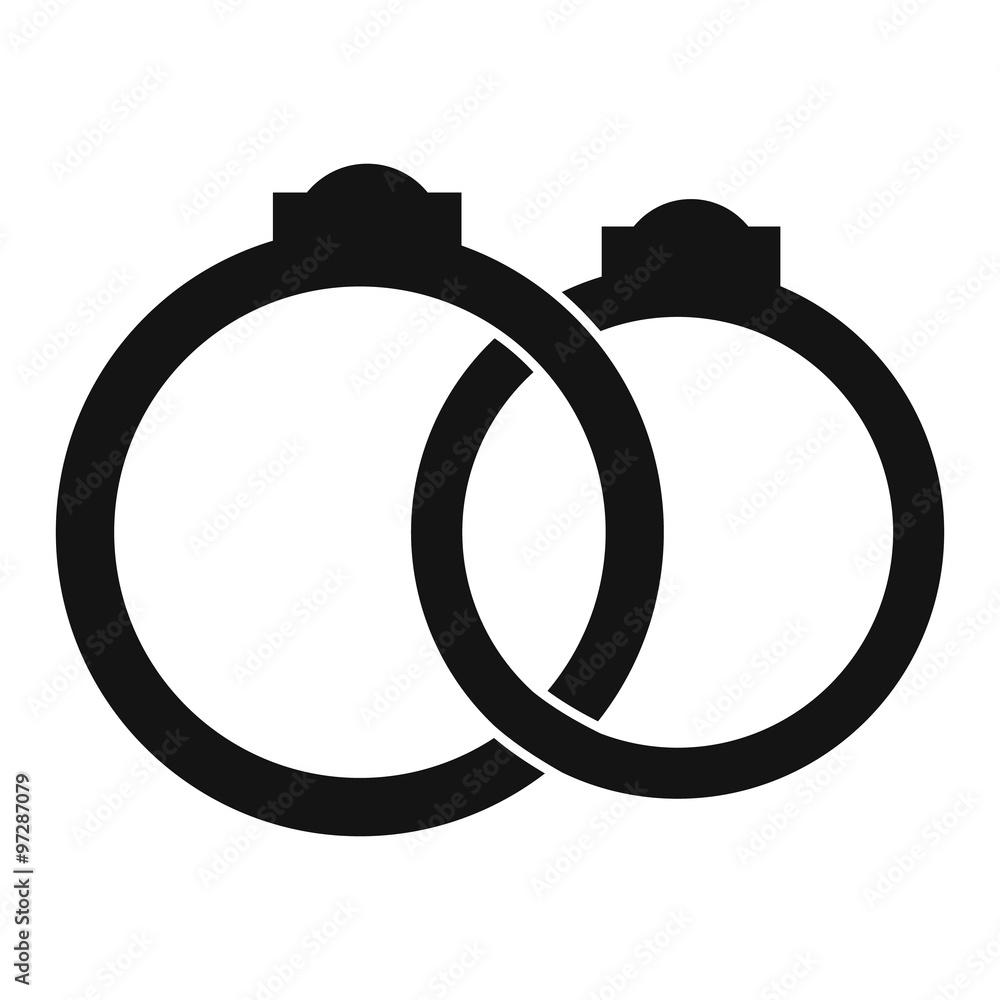 Wedding rings simple icon Wedding rings simple icon