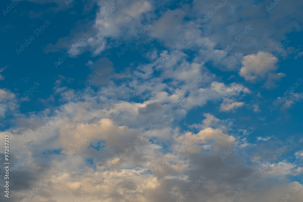 Cloudy blue sky abstract background