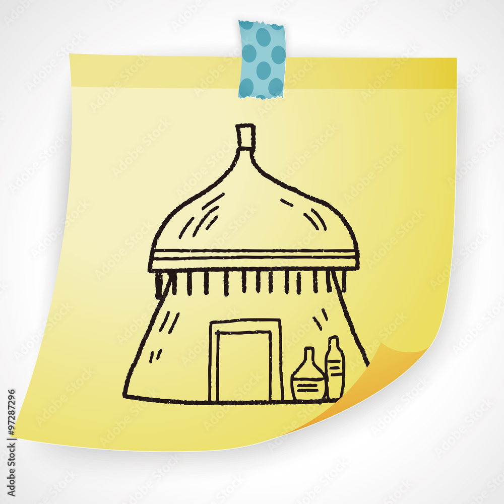 Obraz premium African house doodle