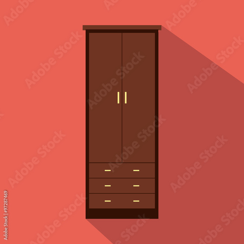 Cupboard wardrobe flat icon