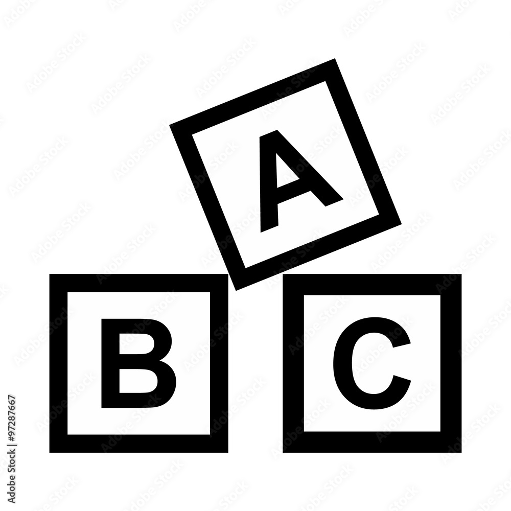 ABC blocks toy simple icon ABC blocks toy simple icon