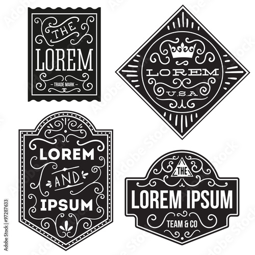 vintage hipster labels and logo
