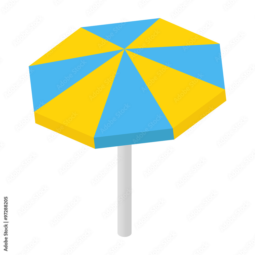 Beach sunshade isometric 3d icon Beach sunshade isometric 3d icon