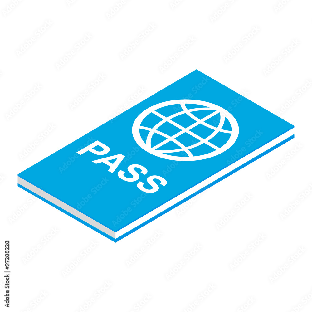 Passport isometric 3d icon Passport isometric 3d icon