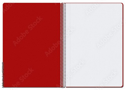 Foto Opened Checkered Red Notebook