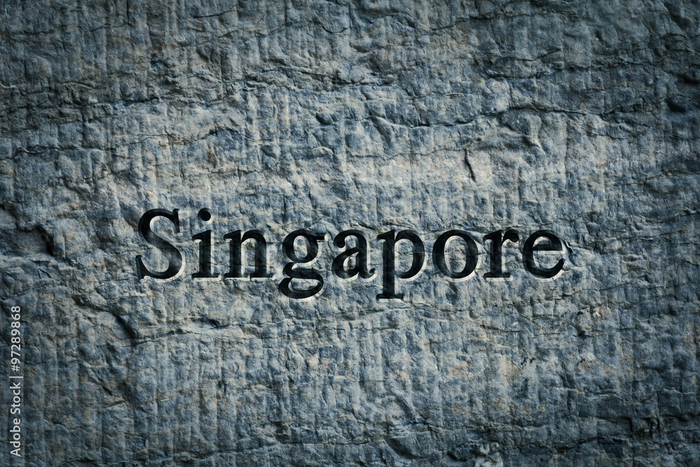 Fototapeta premium Engraved City Singapore